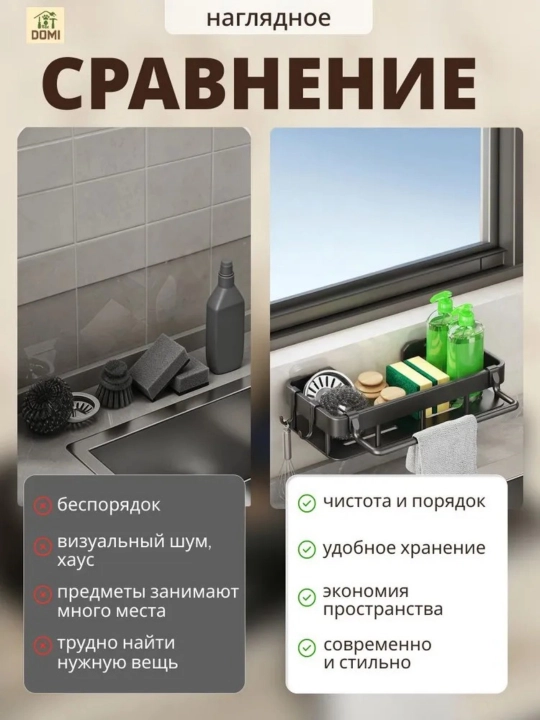 Органайзер, кухонный органайзер для раковины, губчатый коврик