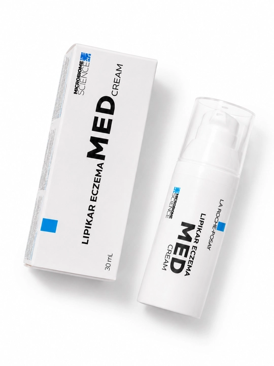 Yengil teksturali Eczema Lipikar MED oziqlantiruvchi kremi, 30 ml