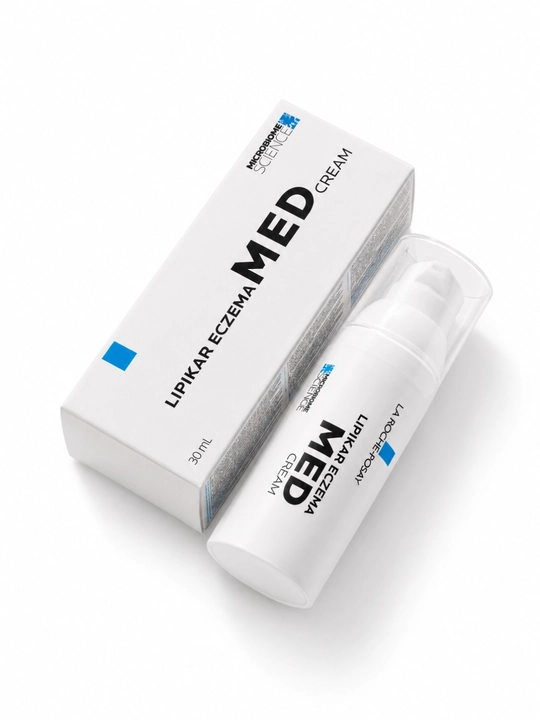 Yengil teksturali Eczema Lipikar MED oziqlantiruvchi kremi, 30 ml