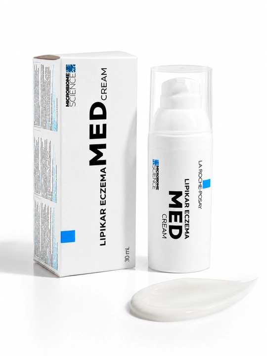Yengil teksturali Eczema Lipikar MED oziqlantiruvchi kremi, 30 ml