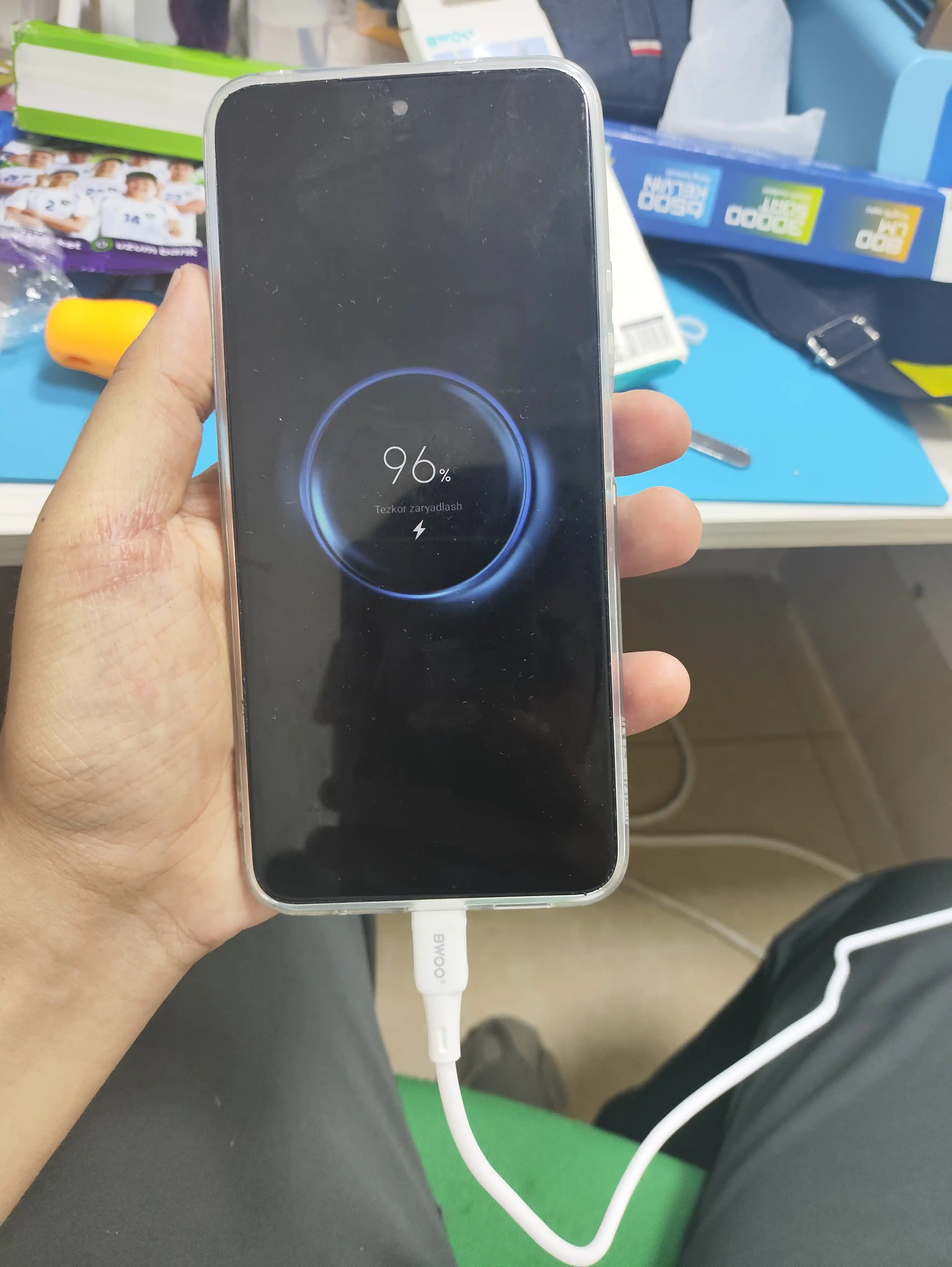BWOO BO-X329C Type-C dan Type-C gacha kabeli 65W, 1 m, PD, silikon, tezkor zaryadlash