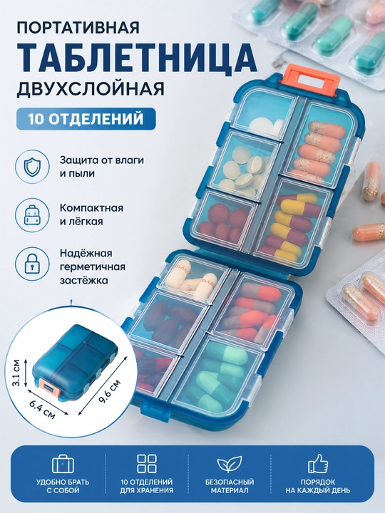 Хранение и организация таблеток, капсул, витаминов и портативных контейнеров для таблеток - 