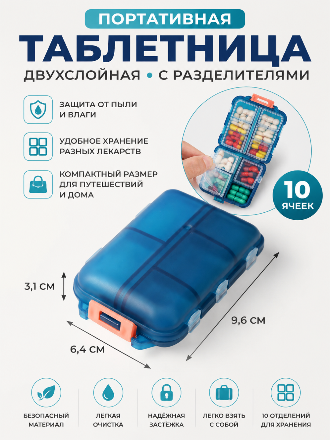 Tabletkalar, vitaminlar va ko'chma tabletka qutilarini tashkil qilish va saqlash