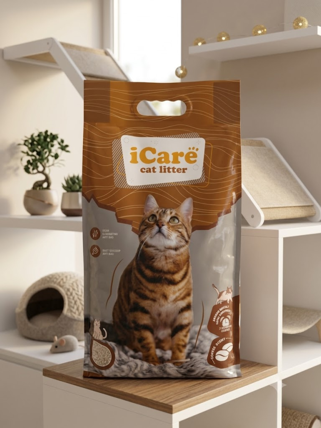ICare Cat Litter – Mushuklar uchun yuqori sifatli gigiyenik qum 5litr(4kg)