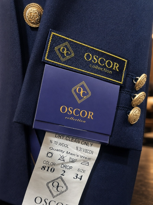 Костюм OSCOR для мальчика, синий, двубортный, 28-44