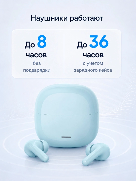 Simsiz quloqchinlar REDMI Buds 8 Lite ANC 42dB 12.4 mm drayver 36 soat Bluetooth 5.4 TWS