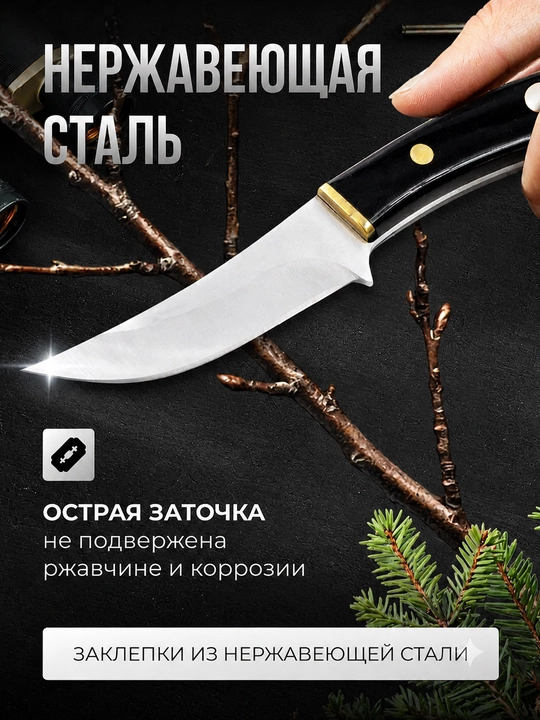 Blade Master turistik pichog‘i g‘ilof va halqa bilan, 3Cr13 po‘lat