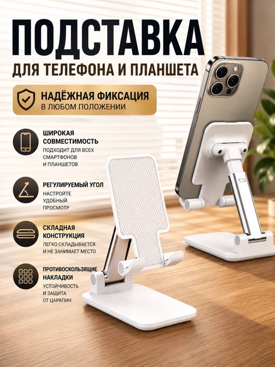 Автомобильный держатель для телефона магнитный и складной, поворот 360°, вакуумный - 