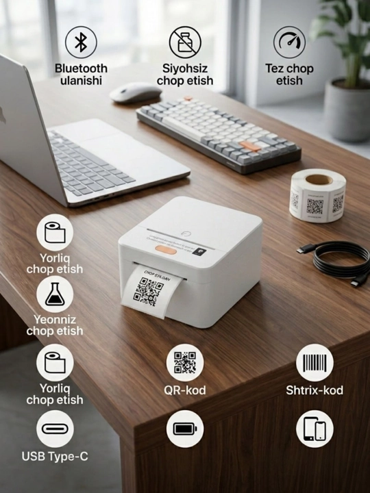 Bluetooth termal yorliq printeri iTech T1