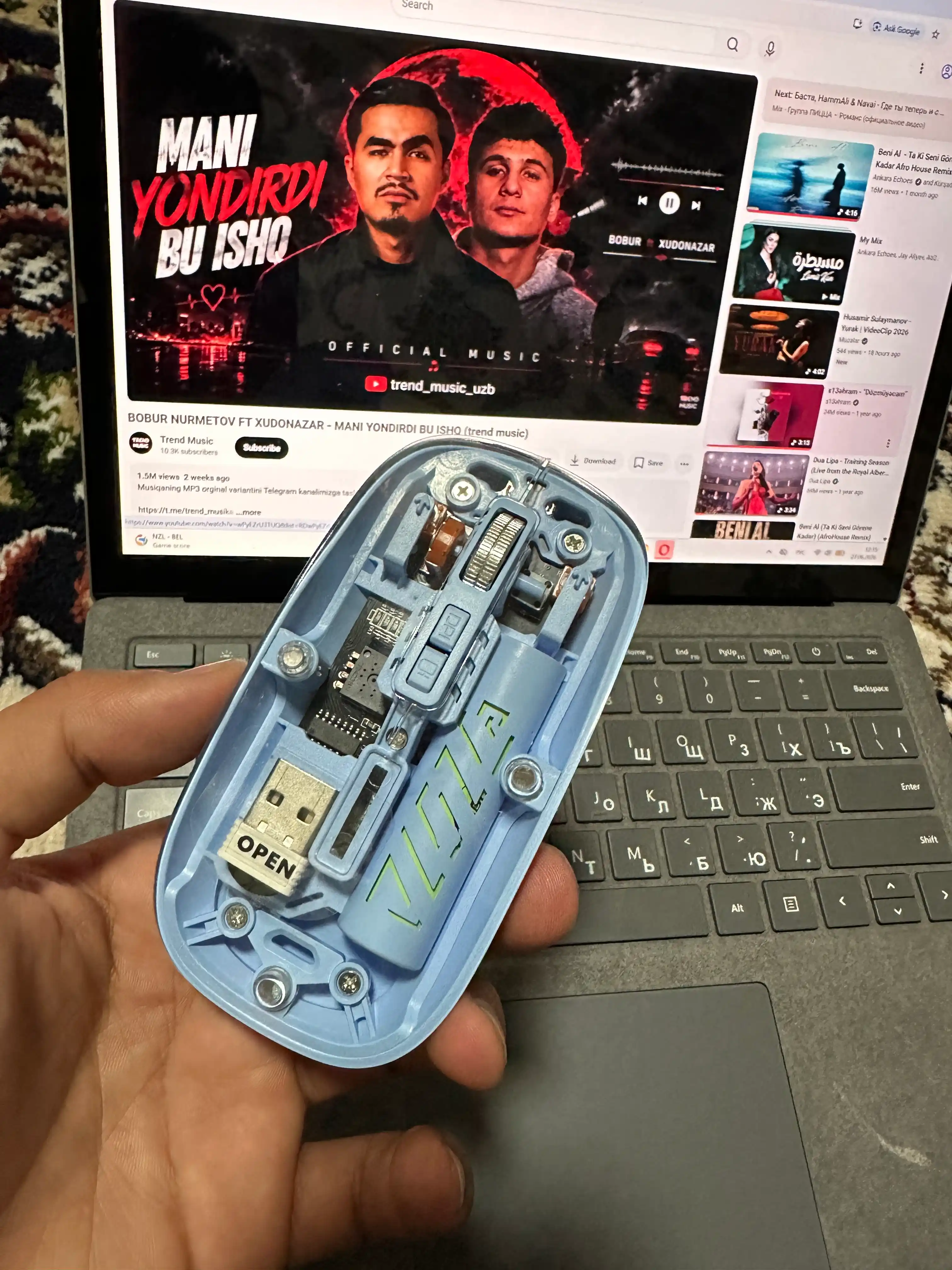 Прозрачная Bluetooth мышь, тройной режим, беспроводная, подходит для игр на ПК и офисов