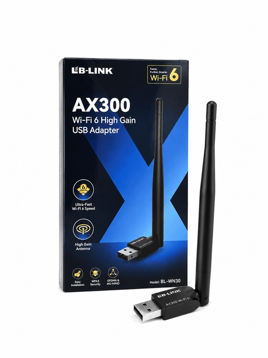 USB-адаптер LB-LINK AX300 Wi-Fi 6 BL-WN30, мощная антенна, USB Wi-Fi приемник