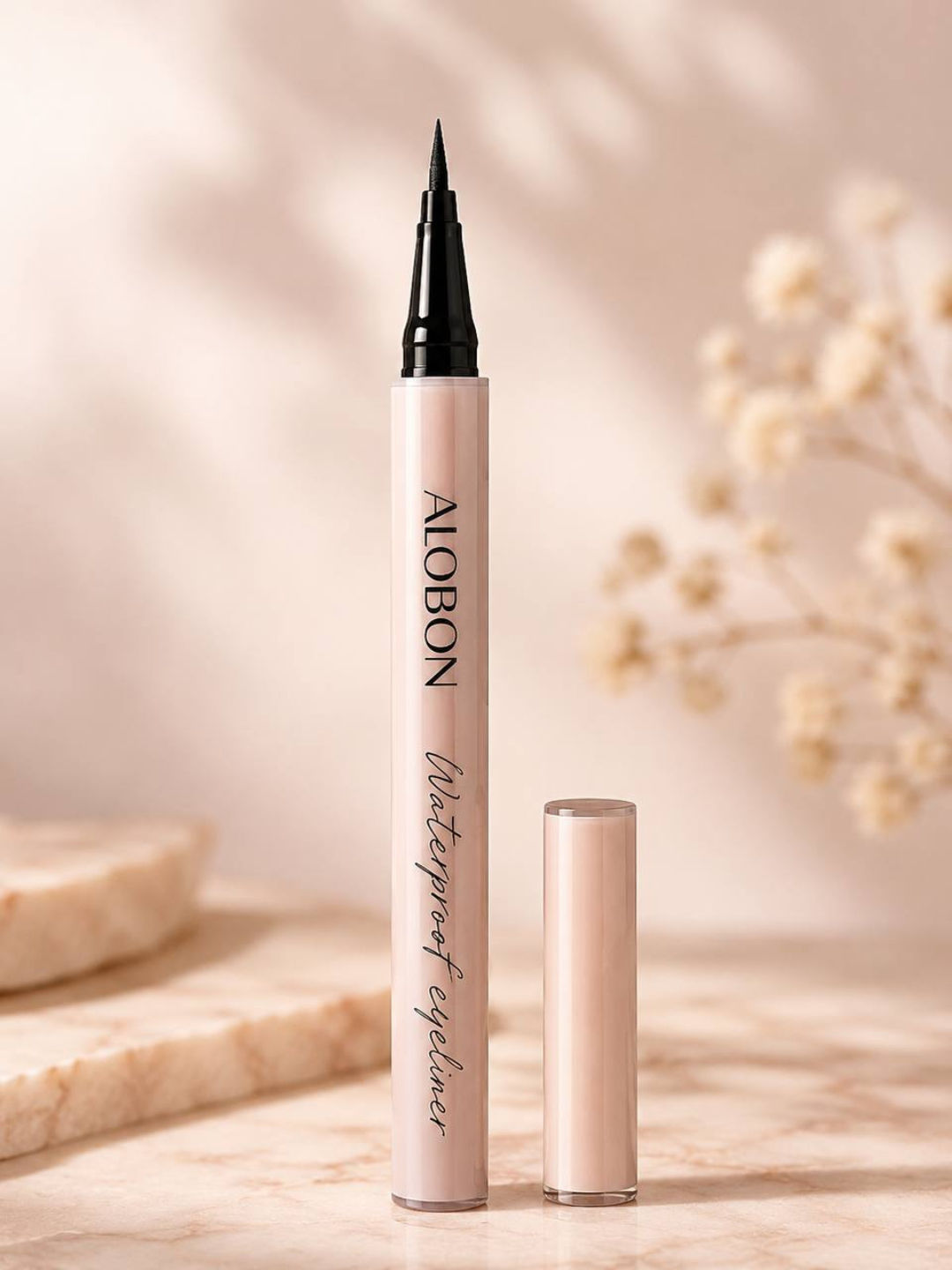 ALOBON suvga chidamli podvodka, nozik uchli qora eyeliner, uzoq saqlanuvchi