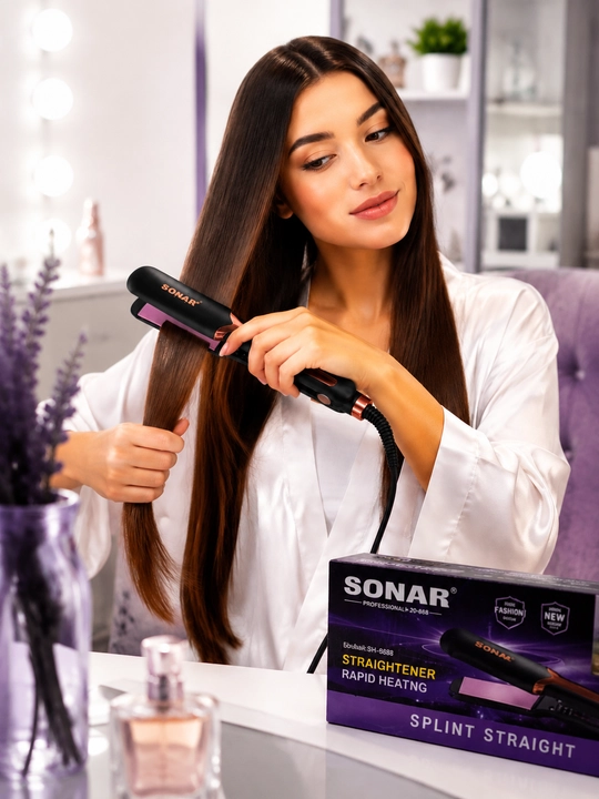 Выпрямитель для волос SONAR 65W, 4 режима нагрева, керамические пластины, шнур 360°
