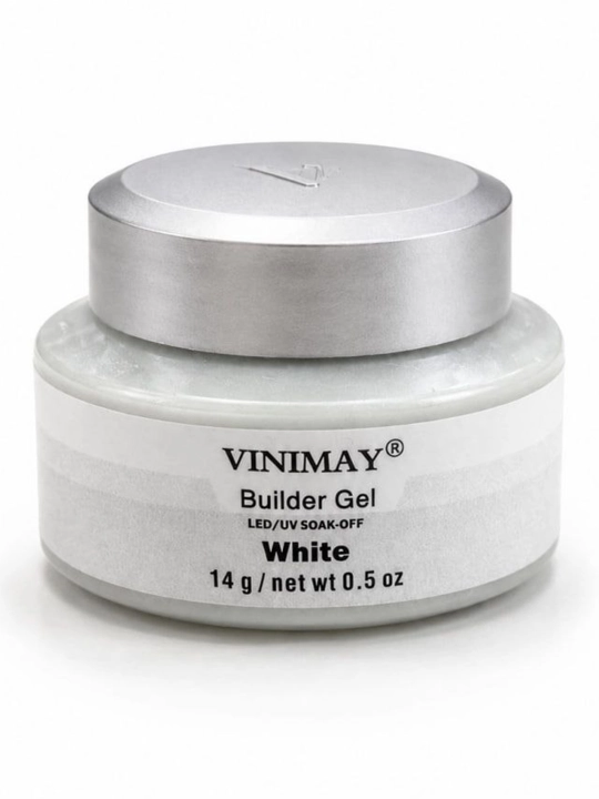 Гель №White, 14 мл, белый молочный моделирующий, для наращивания ногтей