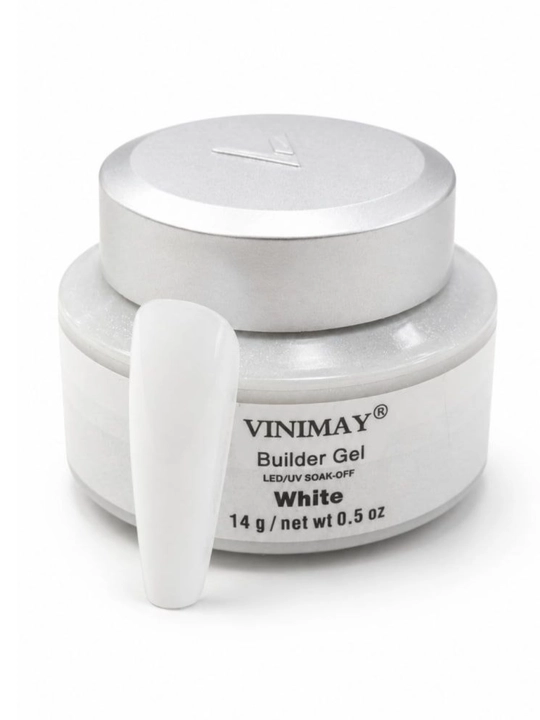Гель №White, 14 мл, белый молочный моделирующий, для наращивания ногтей