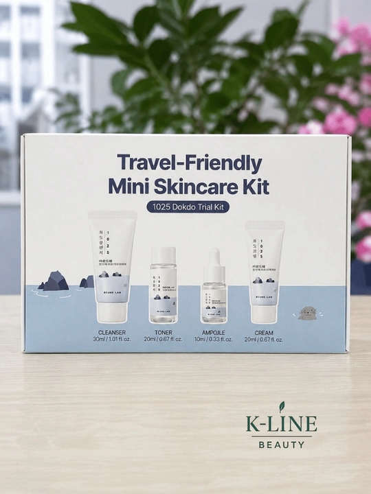 ROUND LAB NABOR - round lab travel kit: dokdo, birch, pine bilan koreys kosmetika to'plami