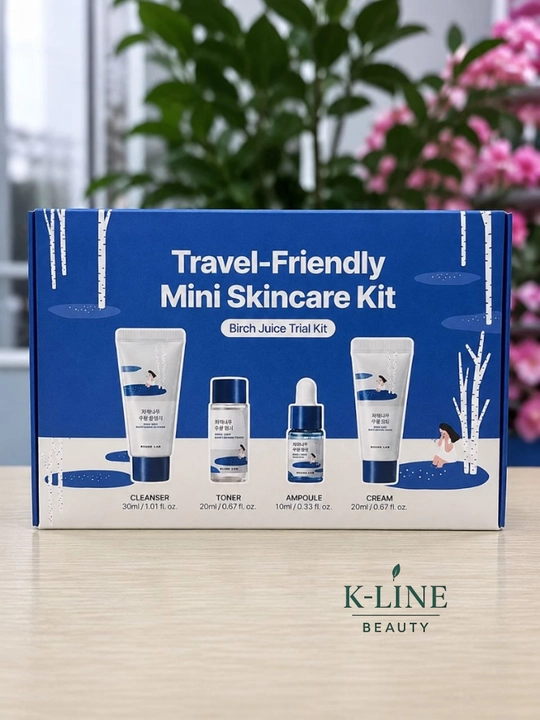 ROUND LAB NABOR - round lab travel kit: dokdo, birch, pine bilan koreys kosmetika to'plami