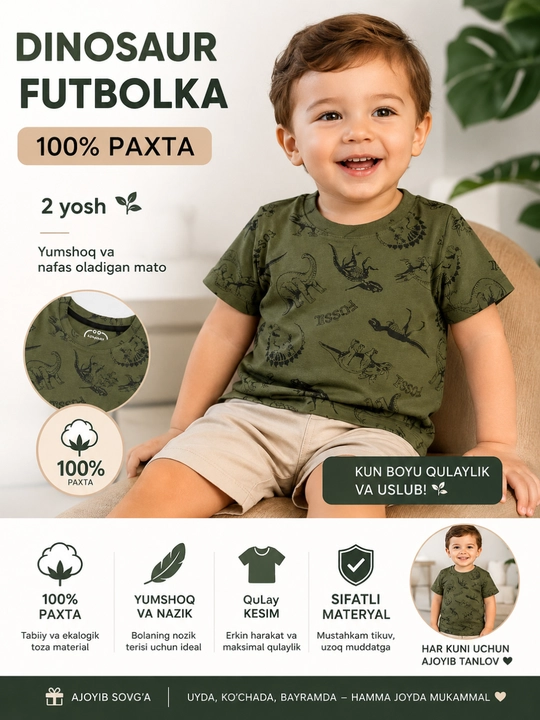 Bolalar uchun futbolka 1 yoshdan 3 yoshgacha - 