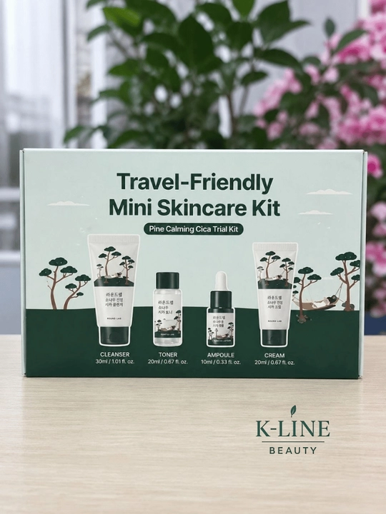 ROUND LAB NABOR - round lab travel kit: dokdo, birch, pine bilan koreys kosmetika to'plami