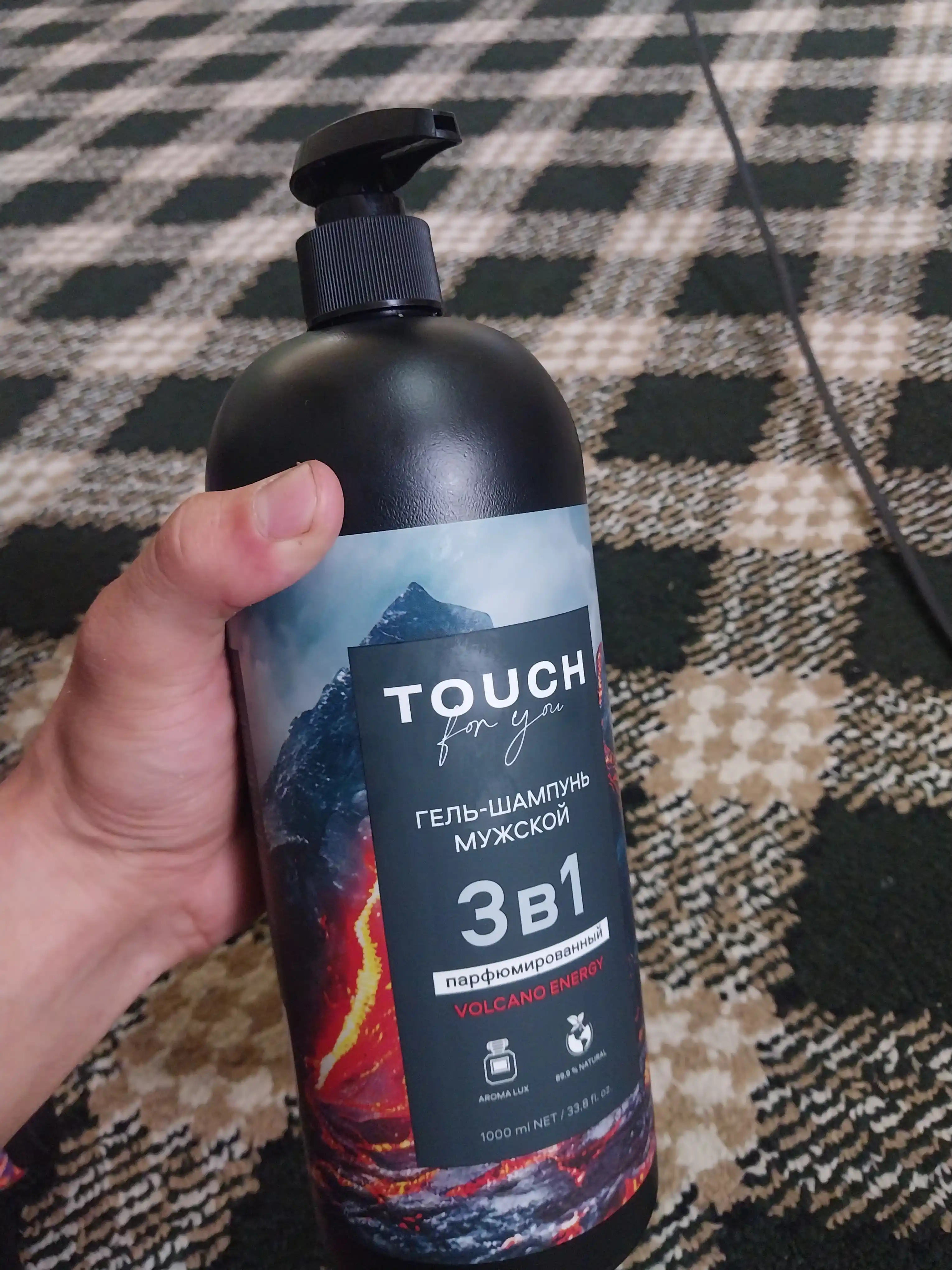 VOLCANO ENERGY parfyumlangan erkaklar shampuni, dush uchun gel, Touch For You, 1000 ml