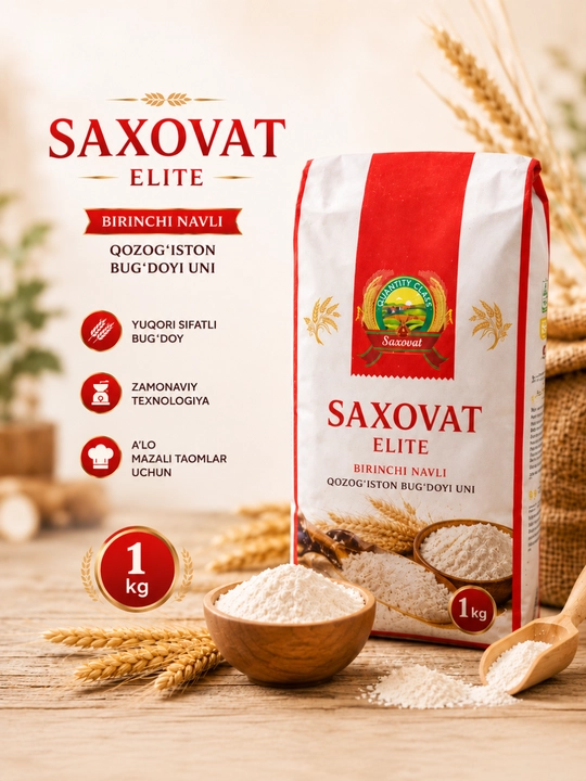 Bug'doy uni Saxovat, birinchi nav, 1 kg, 2 kg, 5 kg