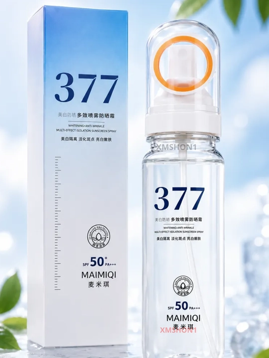 SPF 50+ yuz uchun quyoshdan himoya spreyi, UV himoya mist 377, namlantiruvchi SPF spray