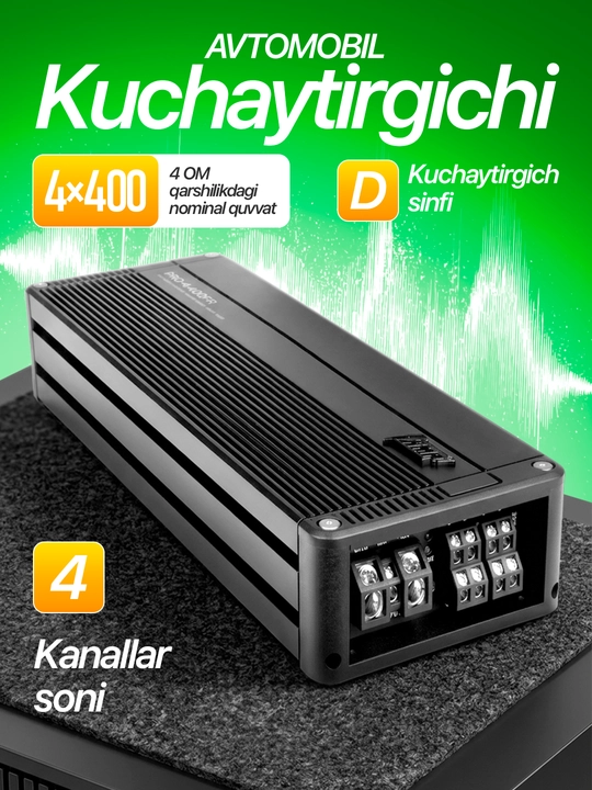Avtomobil uchun kuchaytirgich AMP PRO 4.400 - 