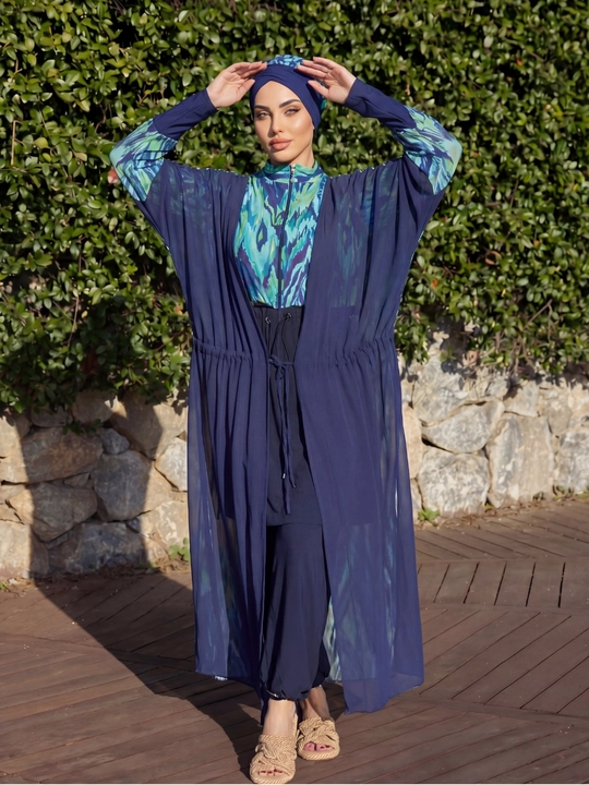 Ayollar uchun, cho'milish kiyimi, yopiq, muslimalar uchun, burkini, katta o‘lchamli