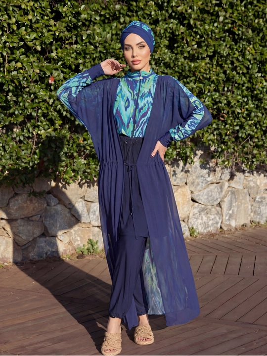 Ayollar uchun, cho'milish kiyimi, yopiq, muslimalar uchun, burkini, katta o‘lchamli