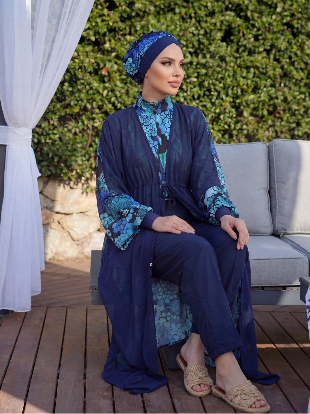 Ayollar uchun, cho'milish kiyimi, yopiq, muslimalar uchun, burkini, katta o‘lchamli