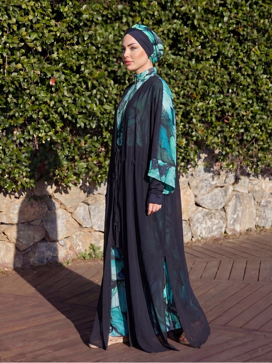 Ayollar uchun, cho'milish kiyimi, yopiq, muslimalar uchun, burkini, katta o‘lchamli