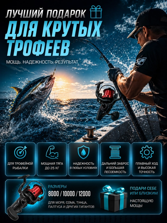 Катушка для морской и карповой рыбалки
