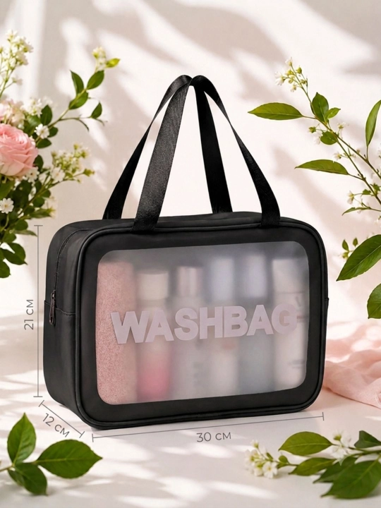 “WASHBAG” 4 xil o‘lchamli va 4 rangli suv o‘tkazmaydigan kosmetik sumkalar (PVX-neylon)