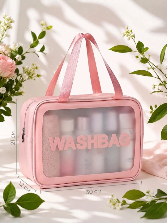 “WASHBAG” 4 xil o‘lchamli va 4 rangli suv o‘tkazmaydigan kosmetik sumkalar (PVX-neylon)