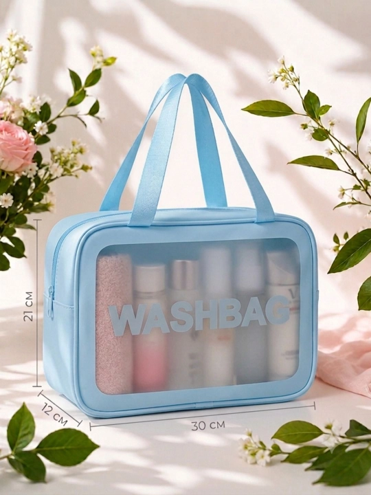 “WASHBAG” 4 xil o‘lchamli va 4 rangli suv o‘tkazmaydigan kosmetik sumkalar (PVX-neylon)