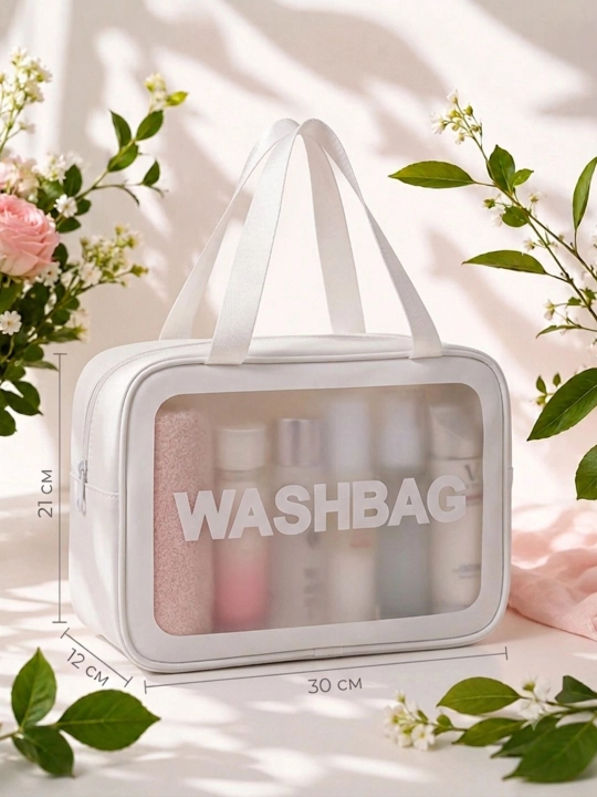“WASHBAG” 4 xil o‘lchamli va 4 rangli suv o‘tkazmaydigan kosmetik sumkalar (PVX-neylon)
