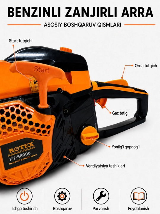 Бензопила PROTEX  58000 | 58cc