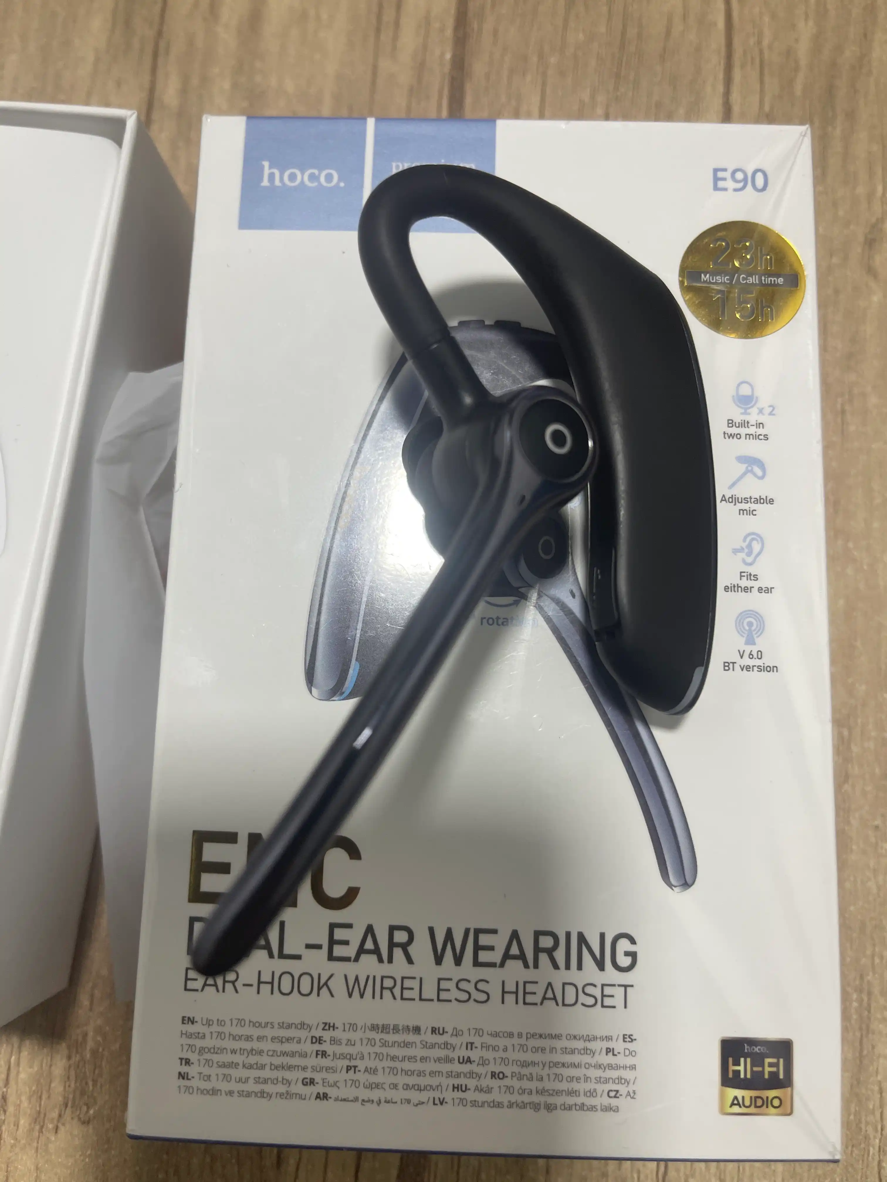 HOCO S19 /E90 Bluetooth garnitura ENC shovqinni kamaytirish HD qo'ng'iroq simsiz quloqchin