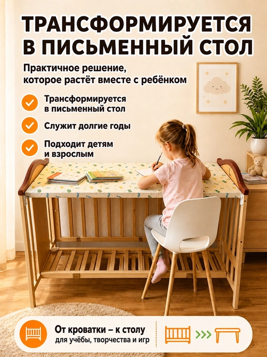 Детская кроватка, для детей до 12 лет, многофункциональная