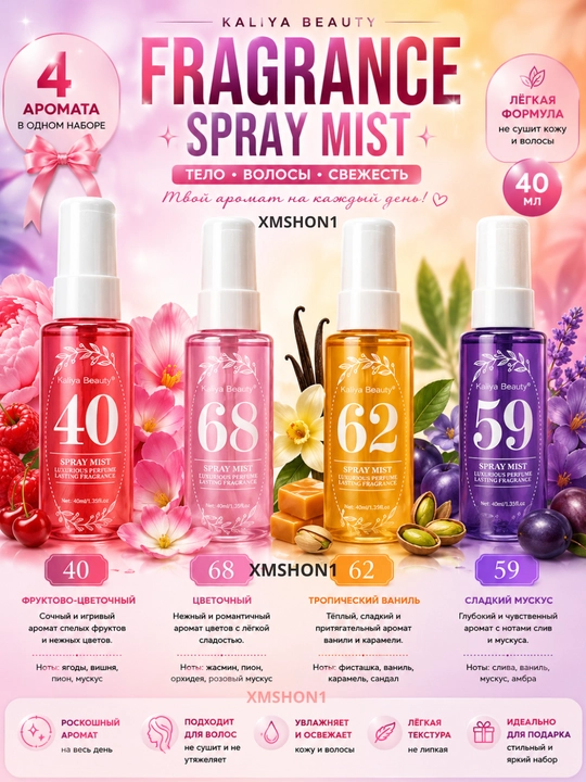 Face in Beauty Cheirosa 4 в 1 Парфюмированный спрей для тела и волос 40 мл