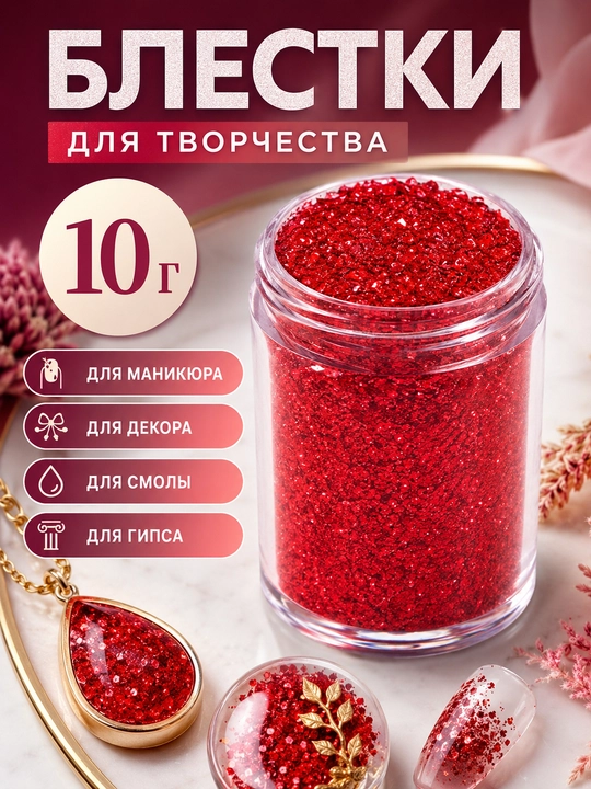 Глиттер, блёстки для творчества, блестки для эпоксидной смолы, гипса, декора
