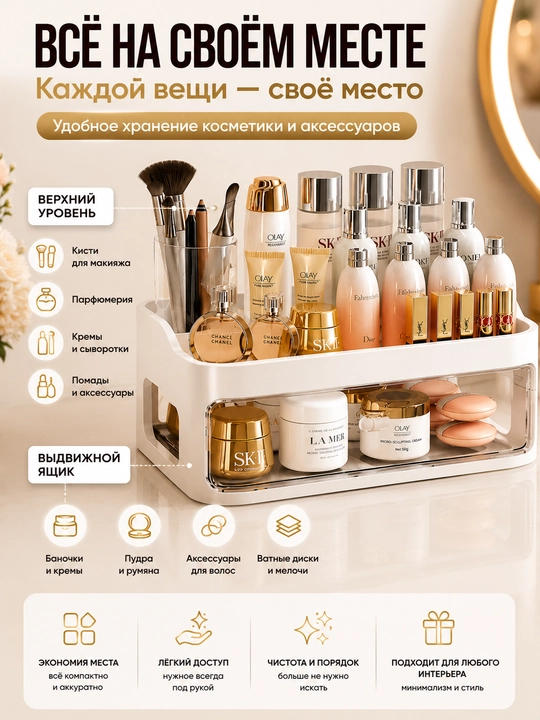 Органайзер для косметики, макияжа и парфюмерии