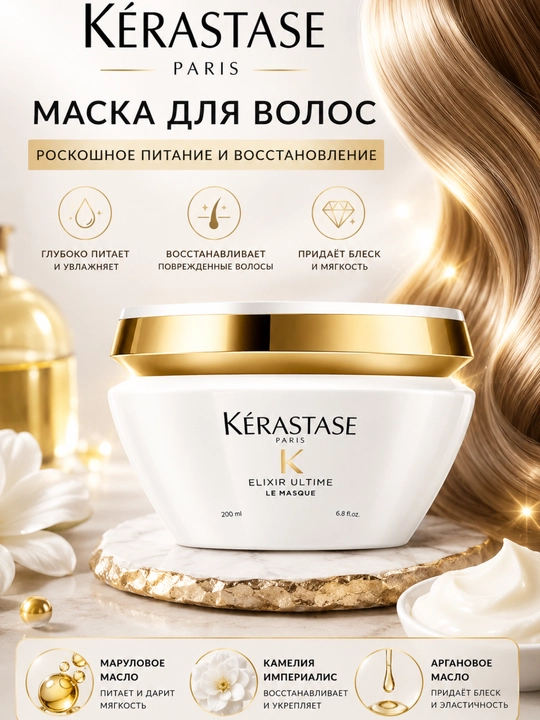 Маска для волос, Kerastase Chronologiste, 200 мл, кондиционер для волос, питательная маска - 