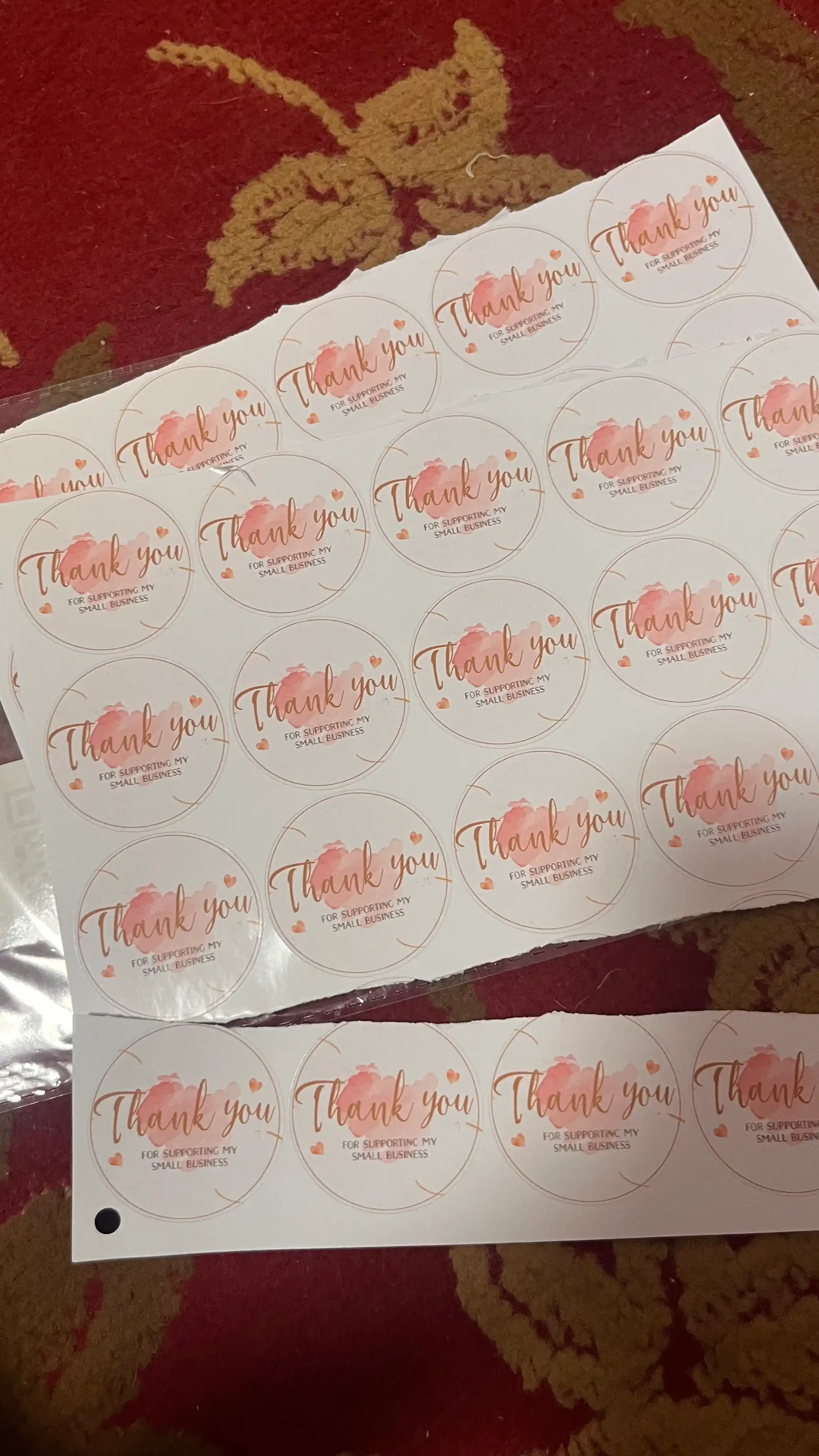 Thank You stikeri — 70 dona, kichik biznes uchun qadoqlash stikerlari