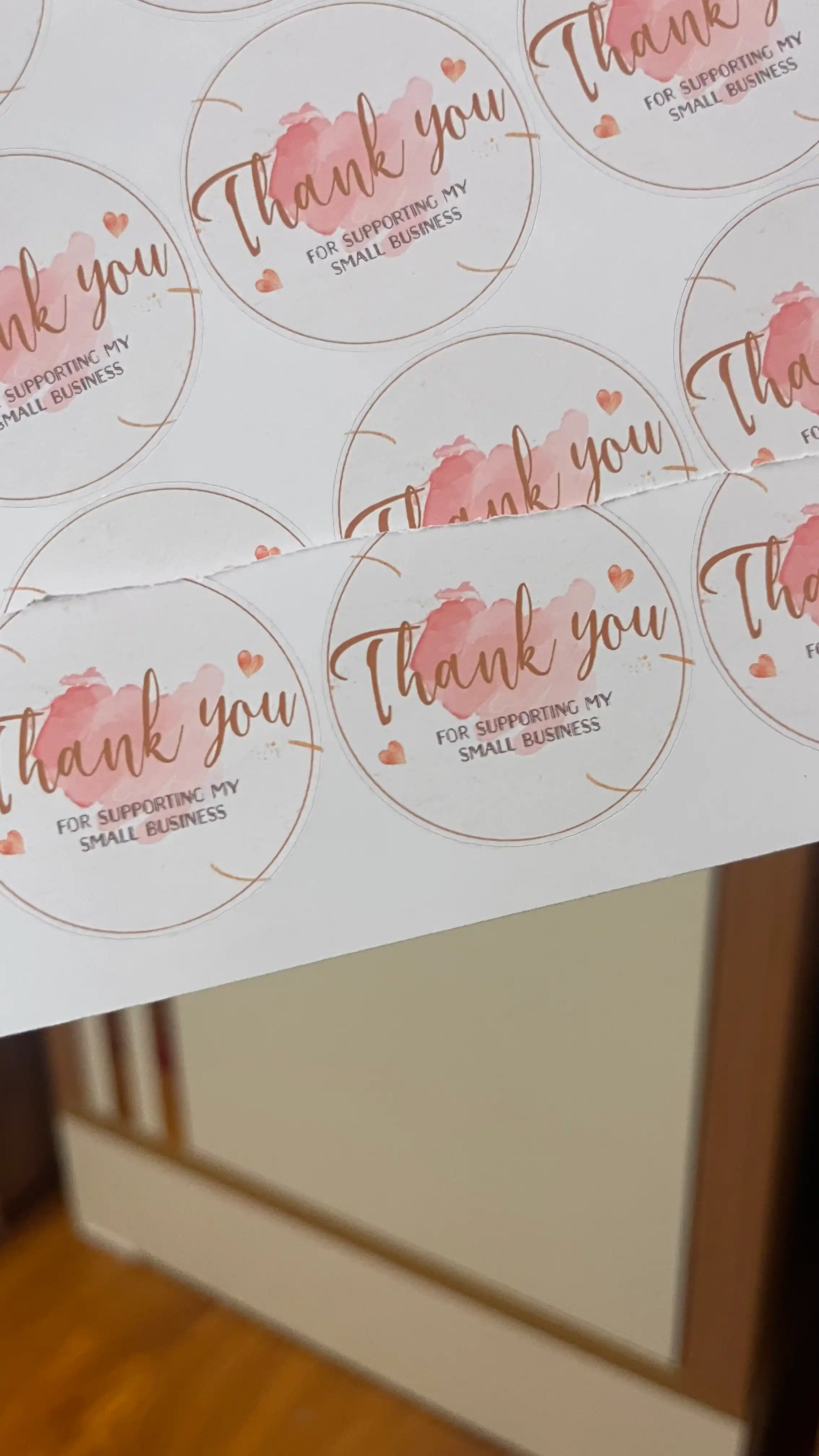 Thank You stikeri — 70 dona, kichik biznes uchun qadoqlash stikerlari