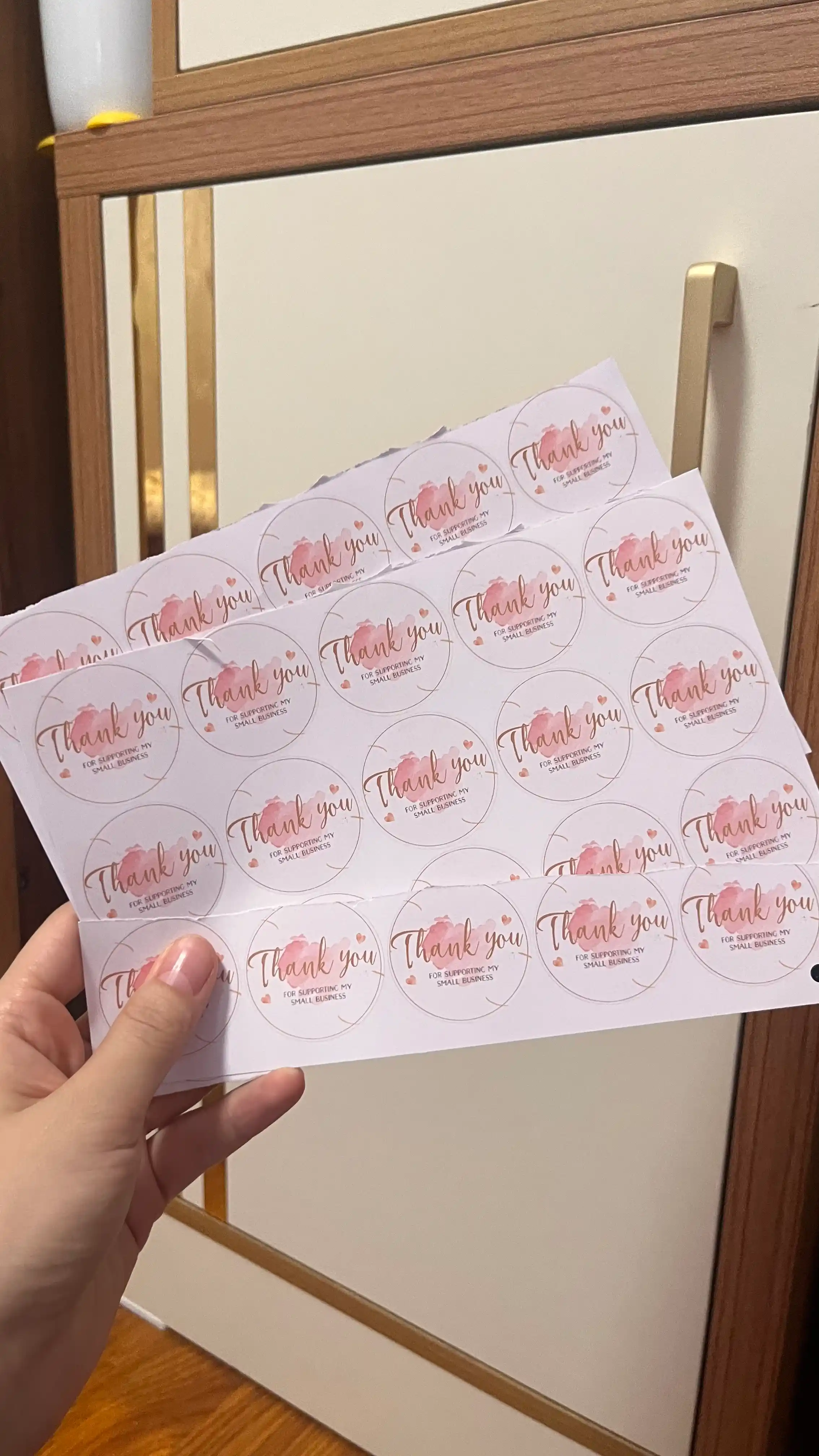 Thank You stikeri — 70 dona, kichik biznes uchun qadoqlash stikerlari