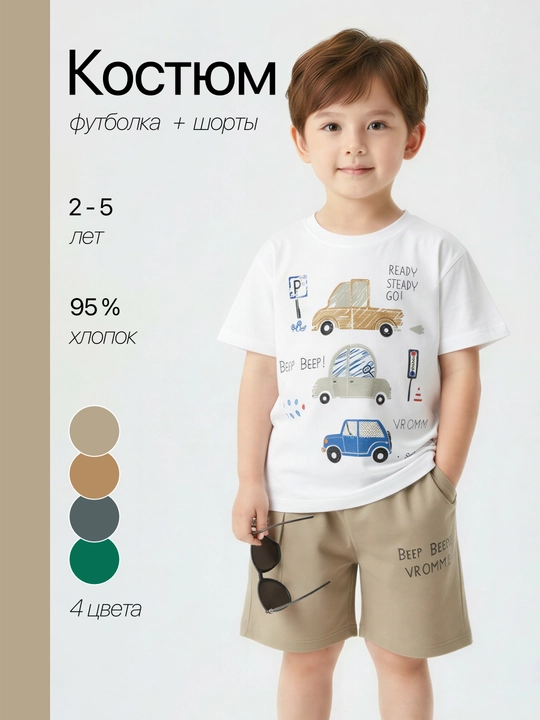 Bolalar kiyimlari, shortiklar va futbolkalar, bolalar uchun yozgi kiyimlar - 