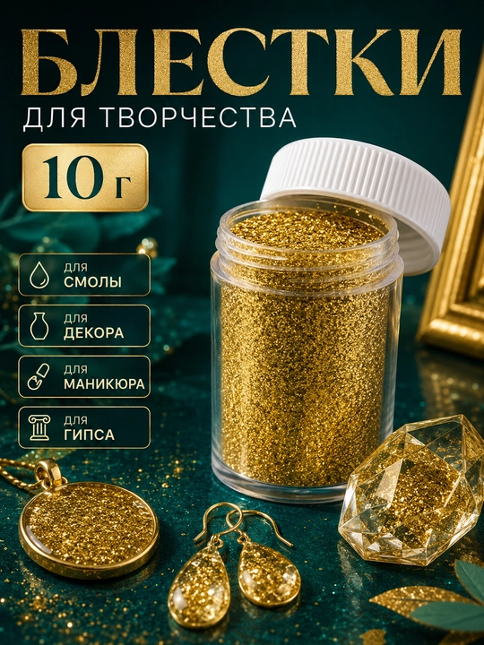 Глиттер, блёстки для творчества, блестки для эпоксидной смолы, гипса, декора
