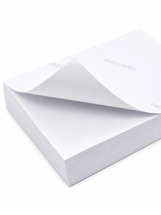 Printer, stikerlar va yorliqlar uchun o‘zi yopishadigan A4 oq yaltiroq qog‘oz