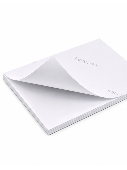 Printer, stikerlar va yorliqlar uchun o‘zi yopishadigan A4 oq yaltiroq qog‘oz